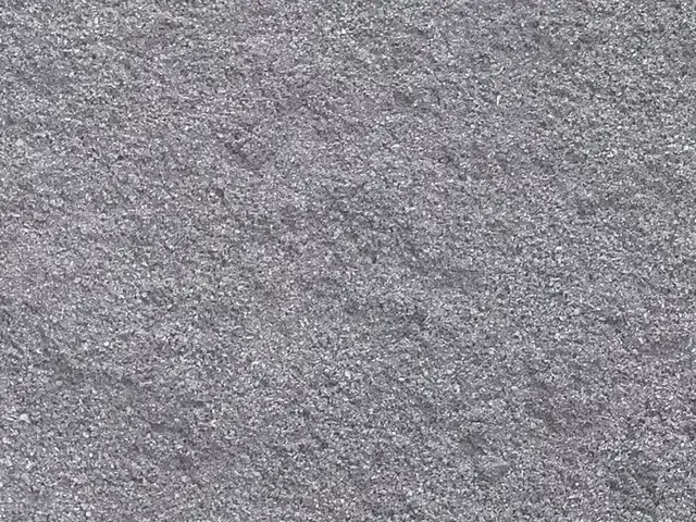 Blue crusher dust stockpile, fine crushed rock